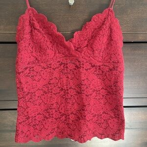 Elegant Burgundy Lace Cami Top